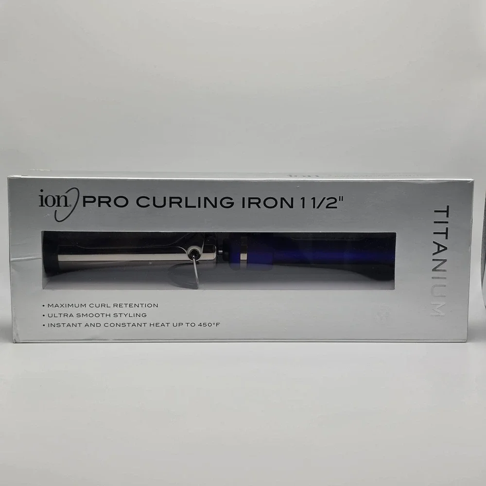 Ion Titanium Pro Curling Iron Womens 1.5 Inch Purple 301192 450F Heat NIB